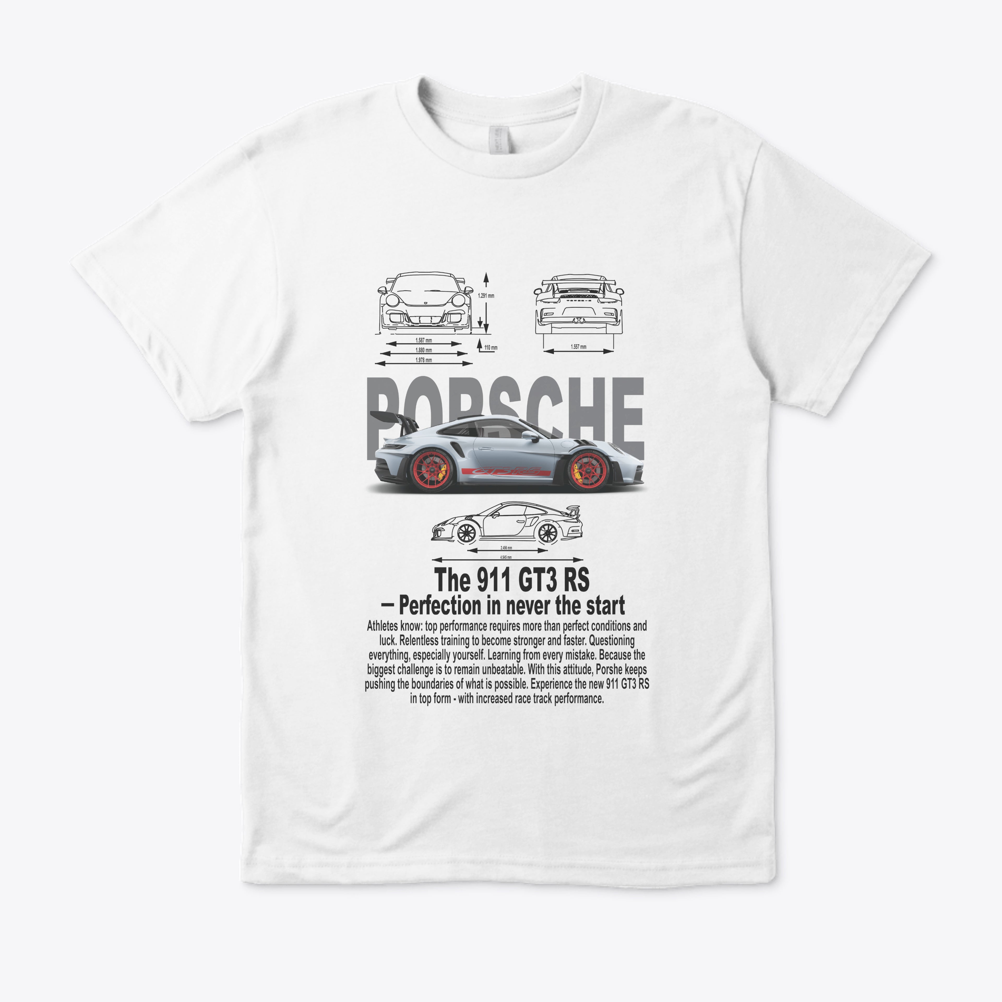 T-shirt blanc *porsche gt3 rs*