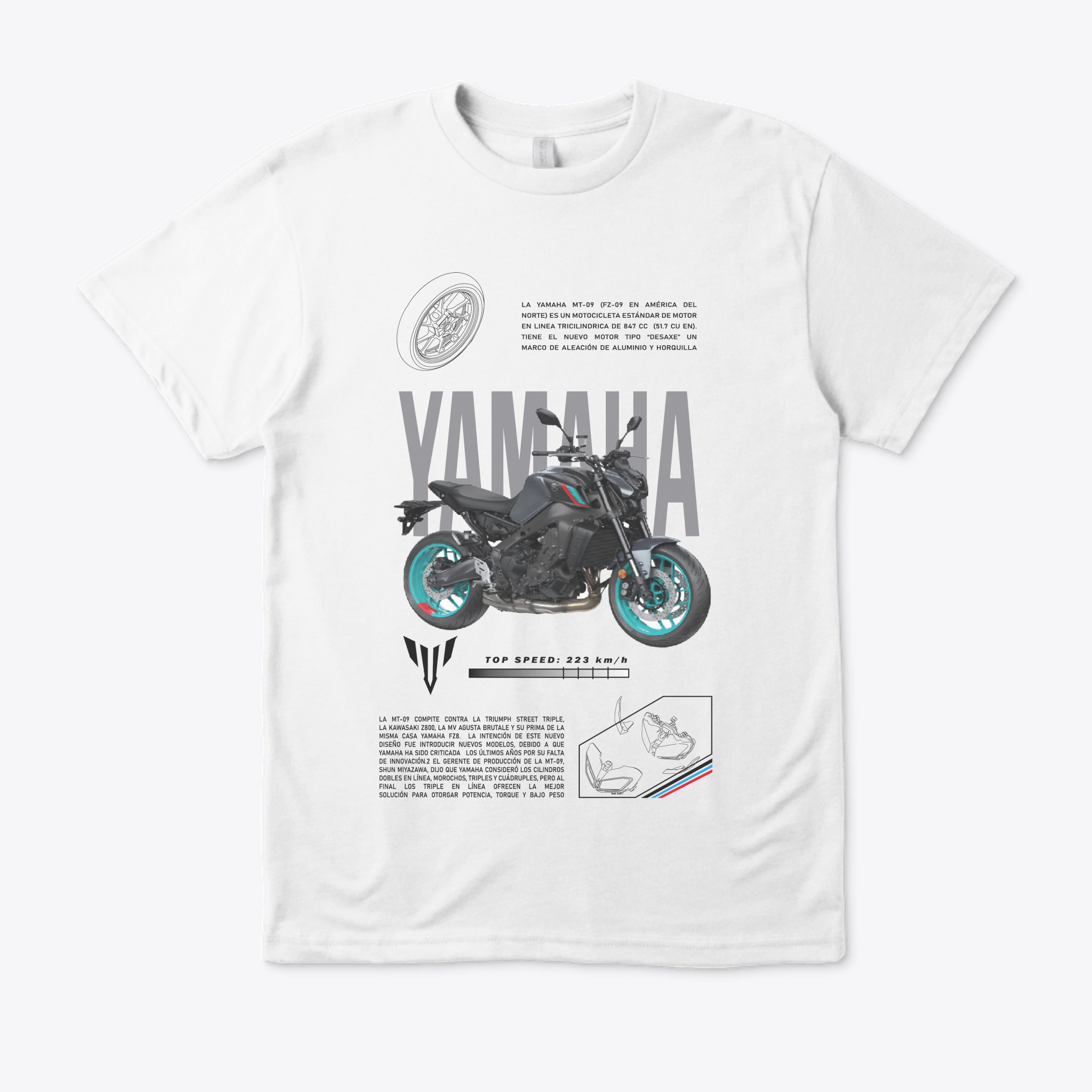 T-shirt blanc *yamaha*